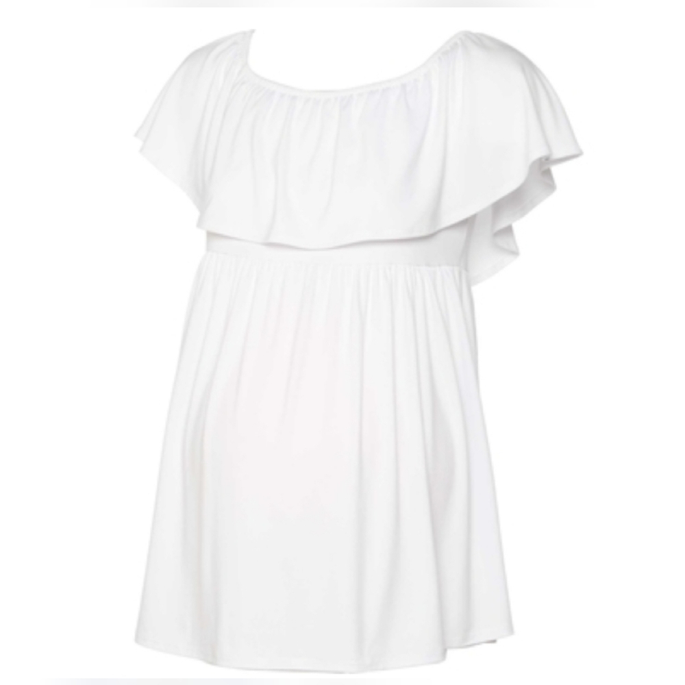 Violet & Ruby Maternity Off the Shoulder Ruffle Tunic (XL)